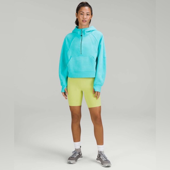 Lululemon Scuba Oversized Half-Zip Funnel Neck in Electric Turquoise - Size XS/S - Picture 2 of 10